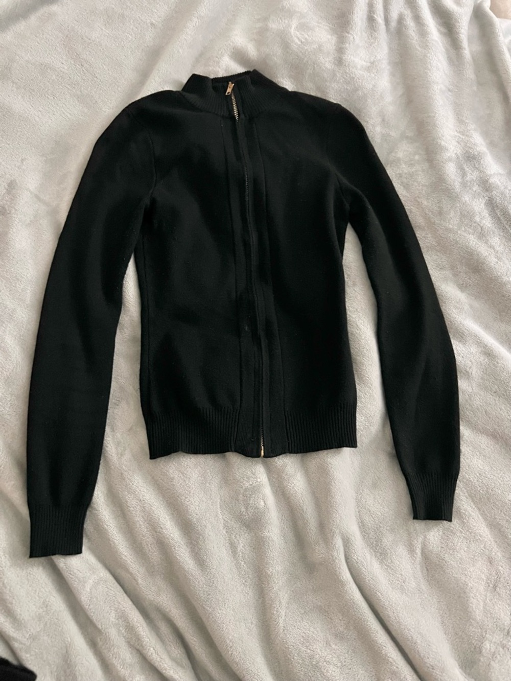 JLUXLABEL Black Zip-Front Sweater Cardigan